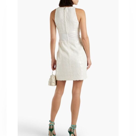 NWOT 595.00 DEREK LAM
Serenity cutout sequined tweed mini dress 4 - Picture 2 of 6